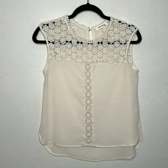 Monteau Crochet Cap Sleeve Top Blouse Size M - Picture 2 of 9